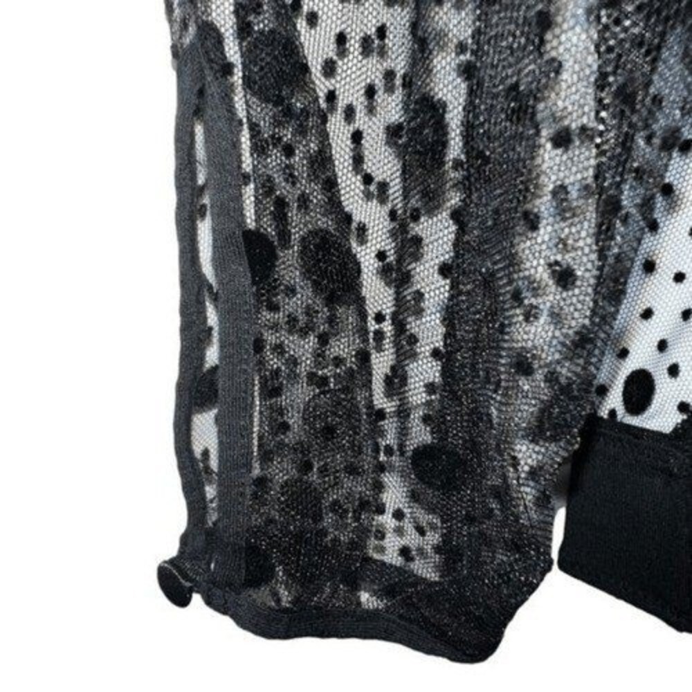 🆕 VICTORIA'S SECRET Black Sheer Mesh Polka Dot Mock Neck Bodysuit NWT $69 XS - Picture 5 of 8